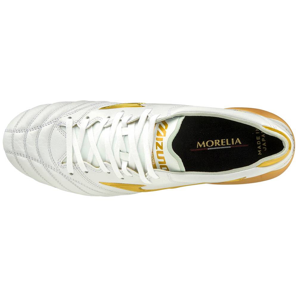 Comprar Mizuno Tacos de Futbol Baratas Morelia Neo II Made in Japan Hombre White Gold
